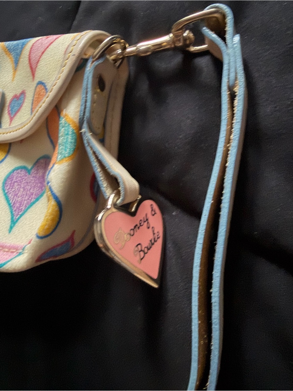Dooney and Bourke Wristlet with Multicolor Hearts - Picture 3 of 5